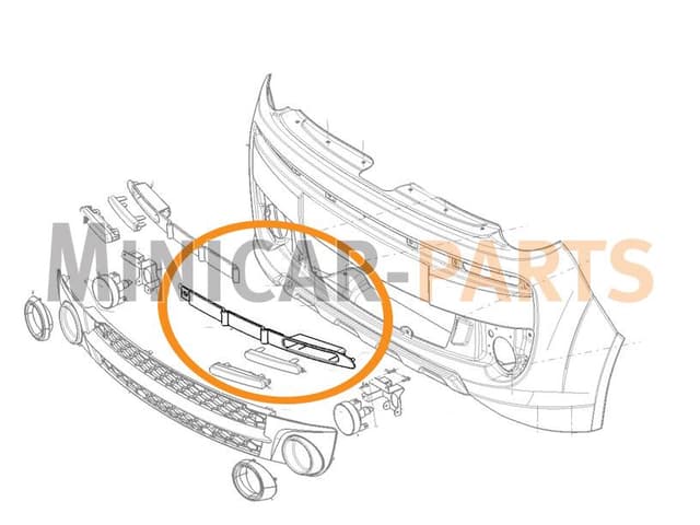 Bandeau de pare choc avant Microcar MGO3 / MGO 4