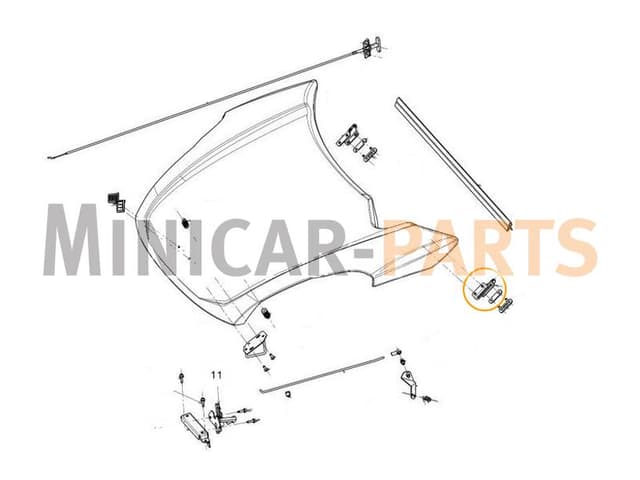 Charniere de capot Ligier / Microcar