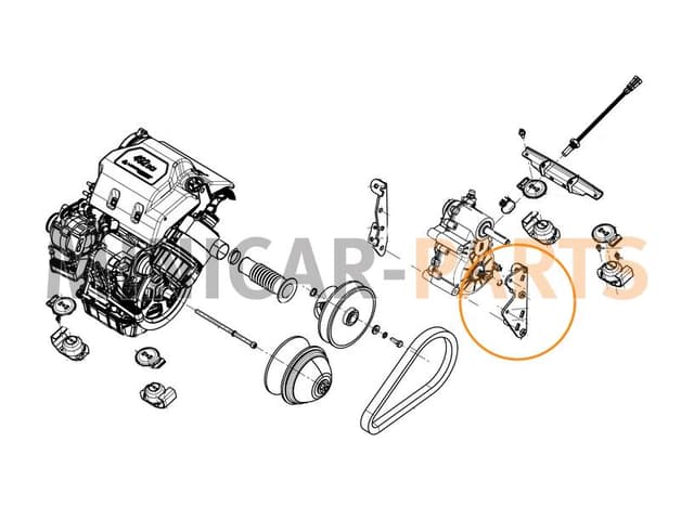 Support moteur-boîte gauche Ligier / Microcar / Dué